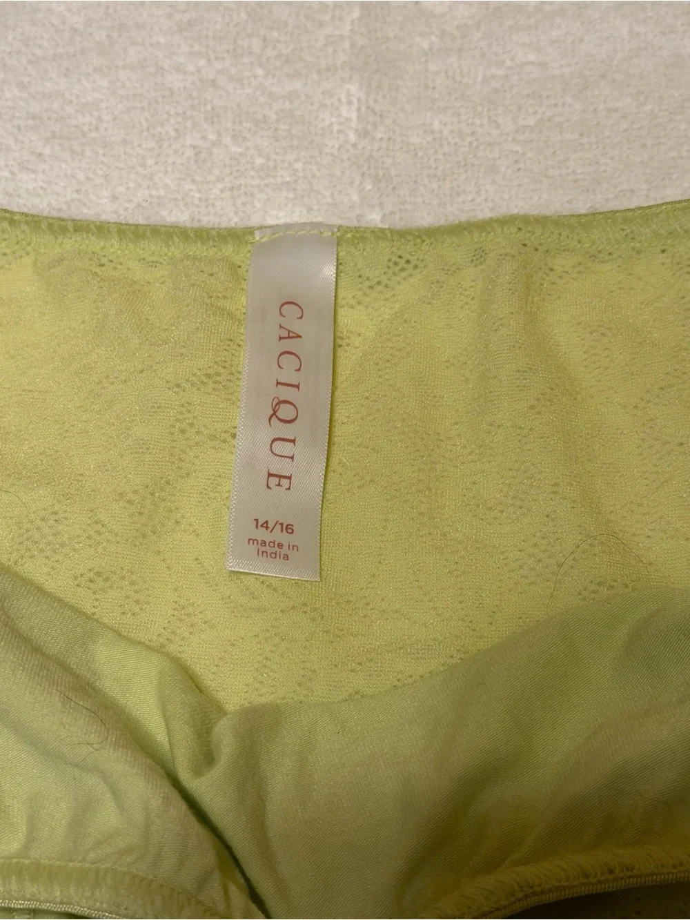 Cacique Lace Back Bikini Panties in Lime Green